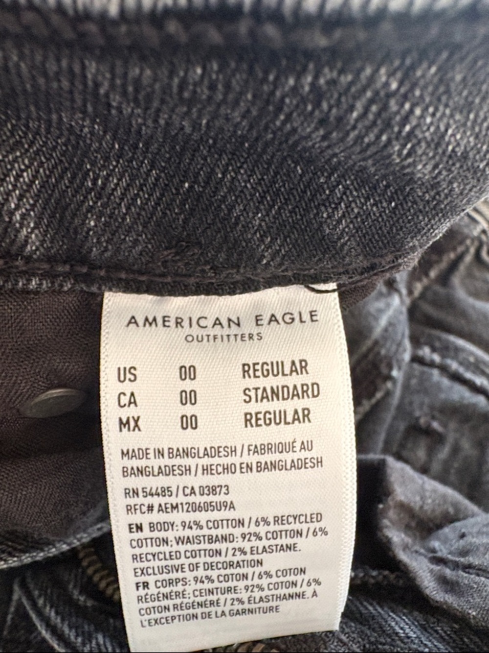 American Eagle Outfitters Distressed Black/Gray Ripped Jeans - Picture 3 of 5